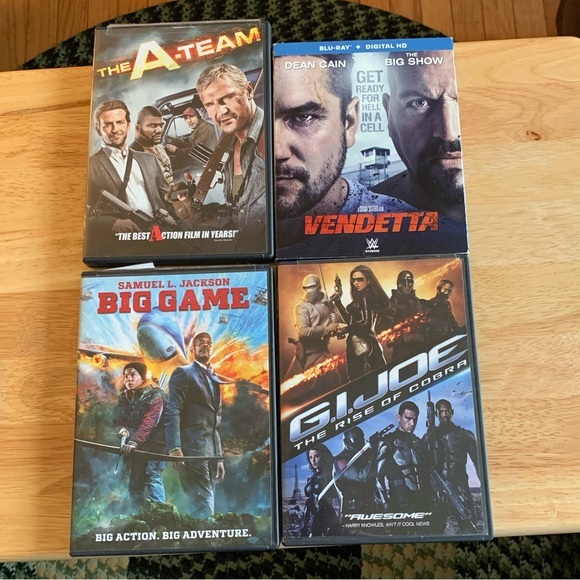 Lot 4 DVDs The A-team, Vendetta, Big Game, GI Joe The Rise of Cobra - Picture 1 of 2